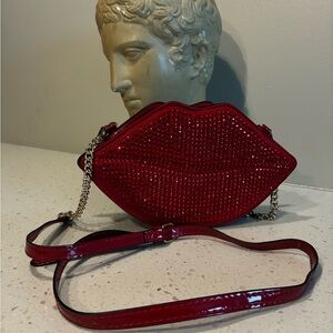 Red Lip-Shaped Women's Bag